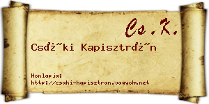 Csáki Kapisztrán névjegykártya